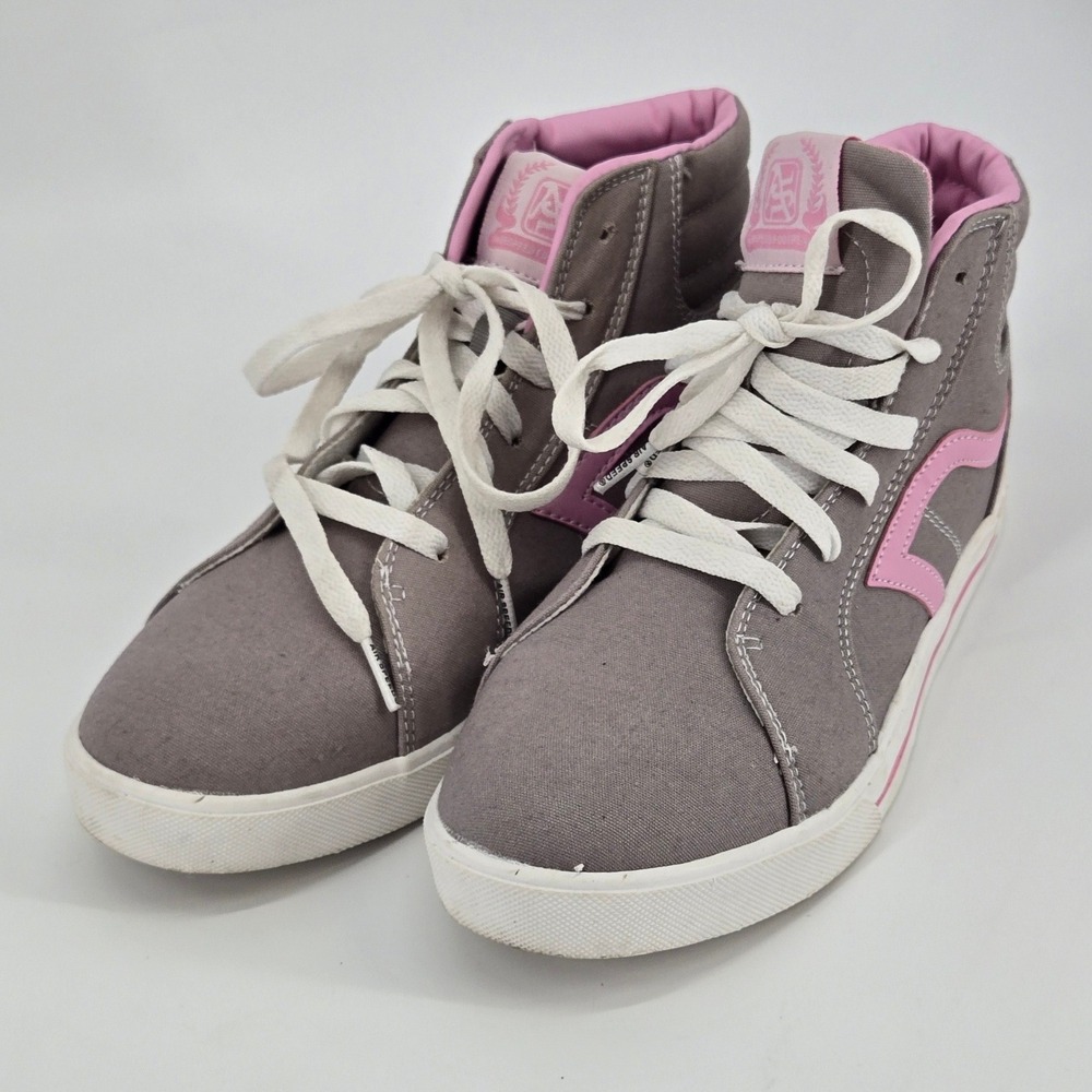 Airspeed Footwear High Top Skate Shoes Grey Pink‎ Canvas Sneakers Womens 6